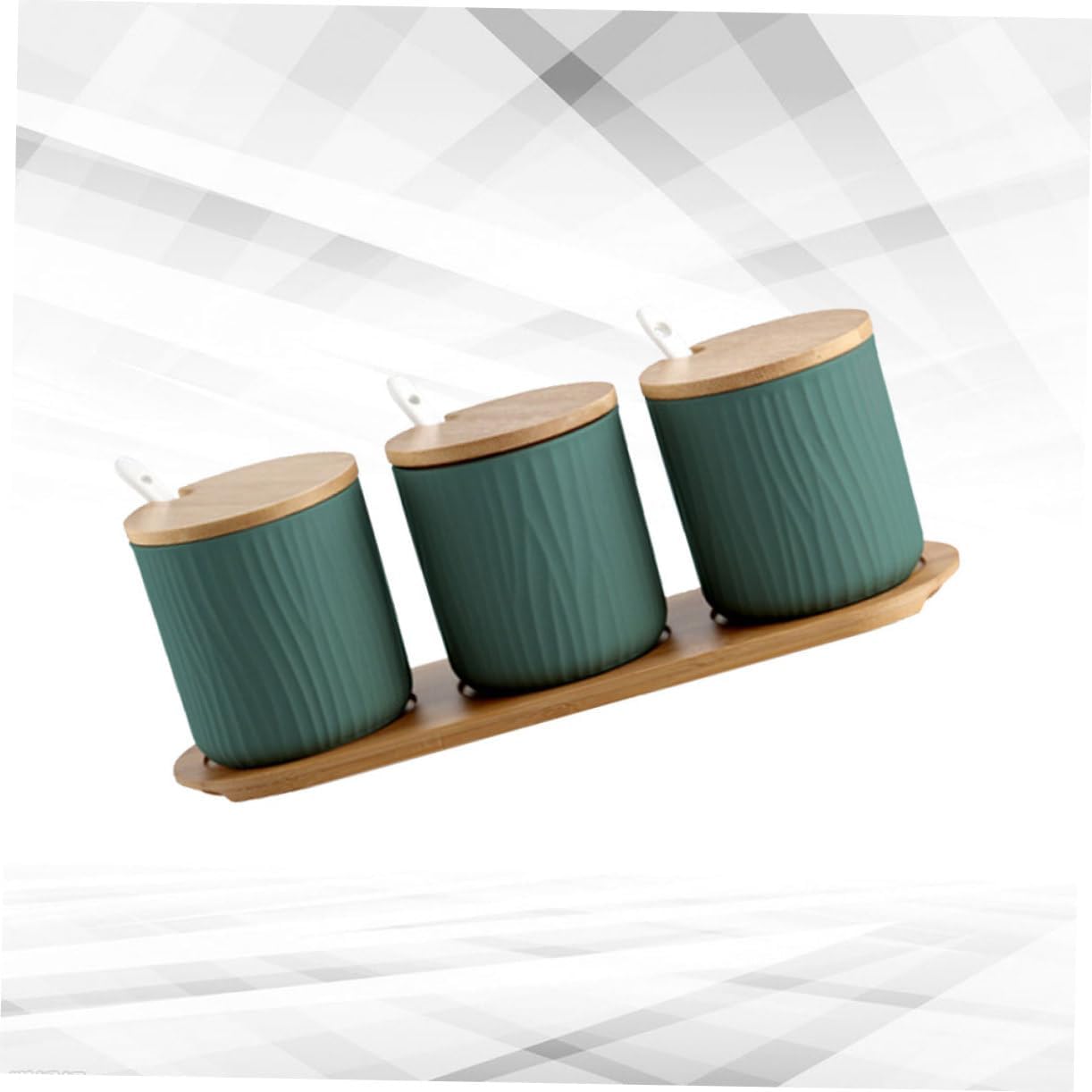 Zerodeko Seasoning Storage Box Kit Ceramic Spice Jars for Home (4-count 9.5x28.5cm Easy to Clean)