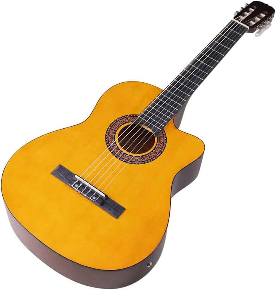 39 Inch Classical Guitar 6-String Basswood Body with Matte Finish and Cutaway Design, Acoustic Guitar That Can Install EQ for Versatile Tone Control, Ideal for Practice Sessions, Home Recording