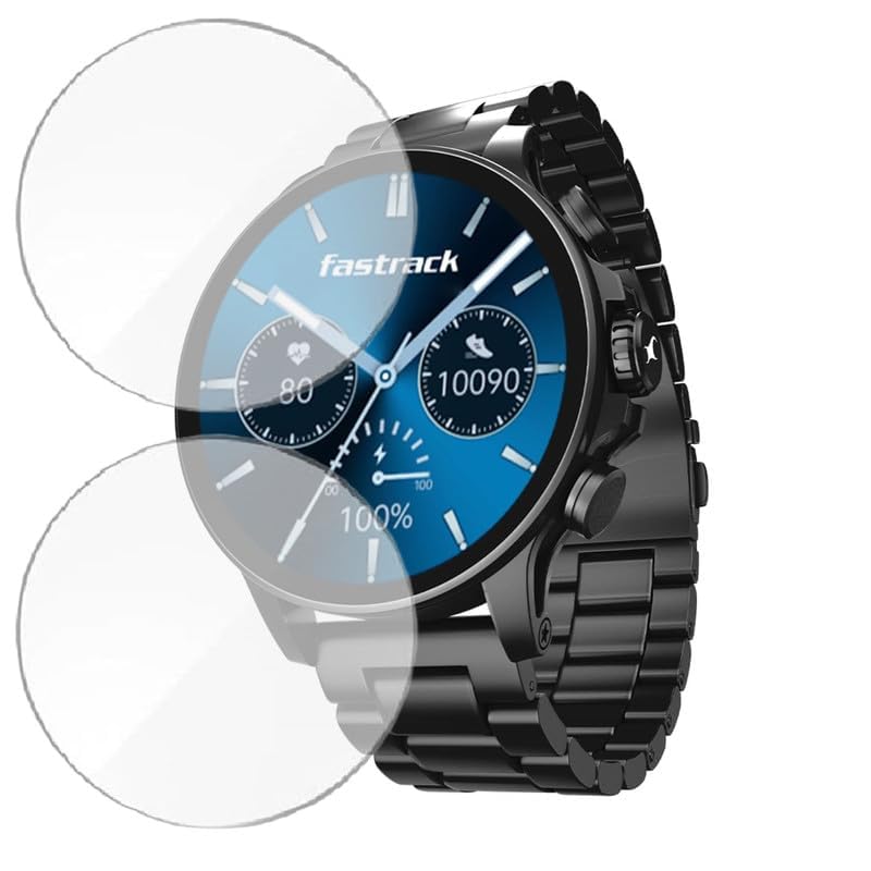 Image of 2-Pack Screen Protector for Fastrack Marvellous FX2 1.54 inch Smartwatch - Flexible TPU Screen Guard, HD Clear, Anti Scratch, Bubble Free, Full Coverage Film - Not Tempered Glass