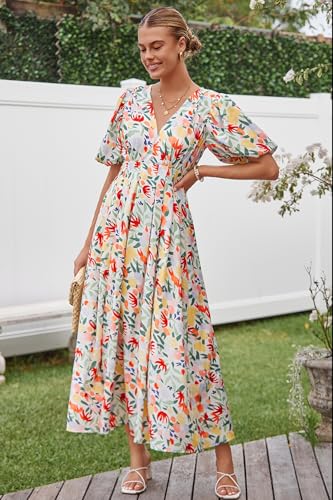 Image of Maxigerui Women's Summer Floral Maxi Dress Spring Wedding Guest Dress 2026