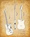 Wall Decor Guitar Patent Art Picture - Set of Four Photos (8x10) Fender Guitar Posters - Guitar Wall Pictures - Great Poster Gifts for Guitar Players, Musicians, Music Rooms, or Man Caves