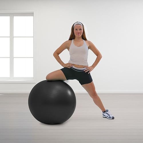 Miniatura 3 de Balón suizo profesional antiestallido de 22 pulgadas21.7 in, negro