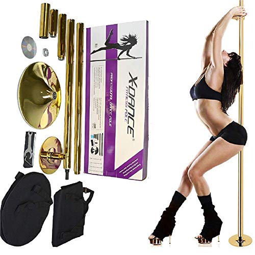 HIGHKAS Palo per estrattore Rotante e statico da 45 mm, Kit per palo da Ballo, Design Regolabile in Altezza, Rimovibile Stripper Esercizio Fitness Pub Club Party per Perdita Peso Palestra in casa