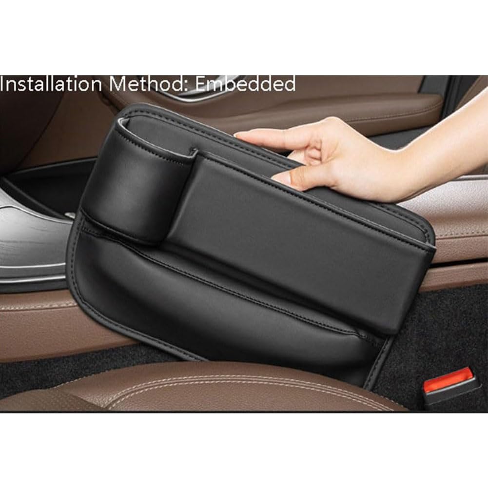 Autositz Gap Organizer Storage Box für Smart Fortwo 451 450 453 EQ Forfour, Auto Mittelkonsole, Vordersitzen Seitentasche Car Seat Leder Aufbewahrung Tasche,E