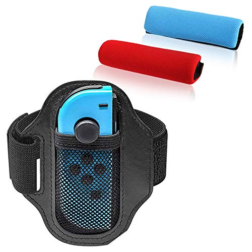 Ring Fit Adventure Beingurt für Nintendo Switch, (2 Stück)HQCM JoyCon Controller-Spielzubehör, 1 Rutschfestes verstellbarer elastischer Leg Strap und 2 Ring-Con Griffe Cover