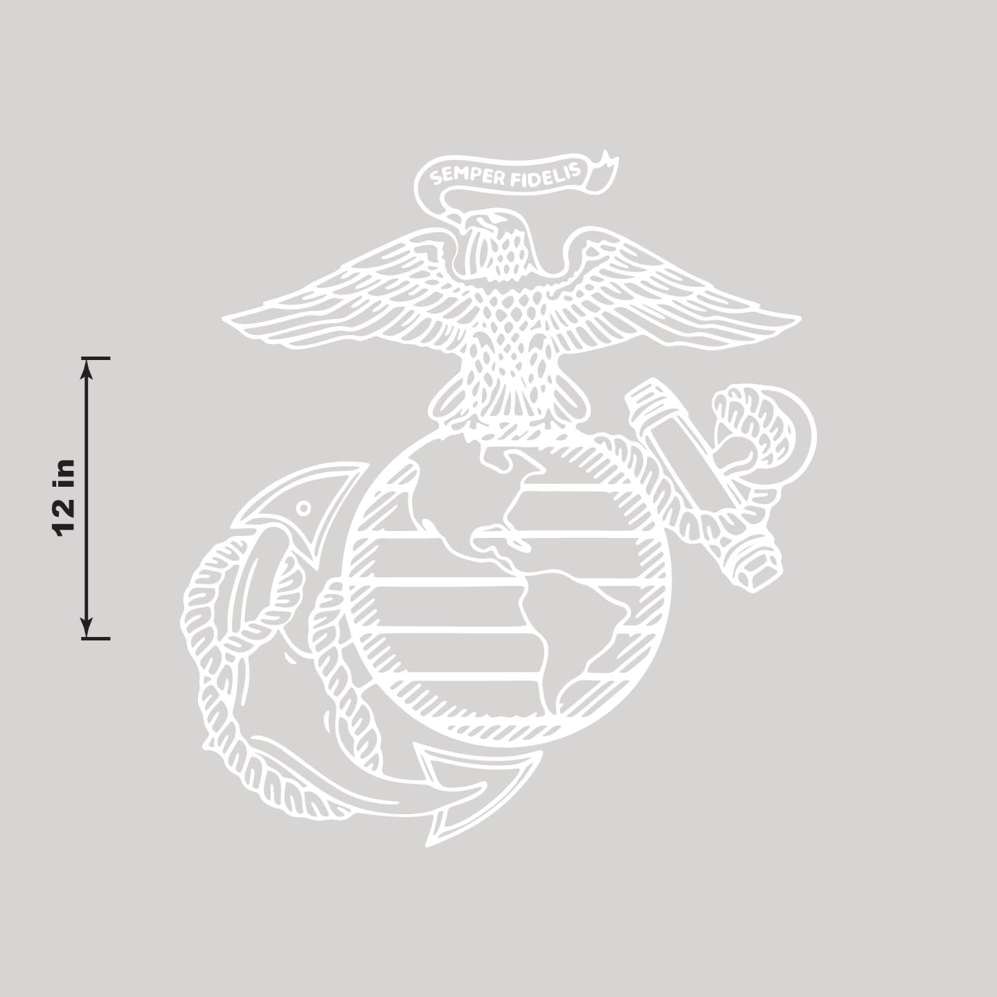 United States Marine Corps Design Car Bumper Sticker, Weather Resistant Vinyl Decal for car, Laptop, Window, Tank - 12 Inches