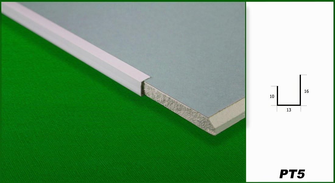 Lemal Profilo a U in PVC PT5, profilato per bordi, antiurto, resistente, 12,5 mm, bianco, lunghezza 30 m