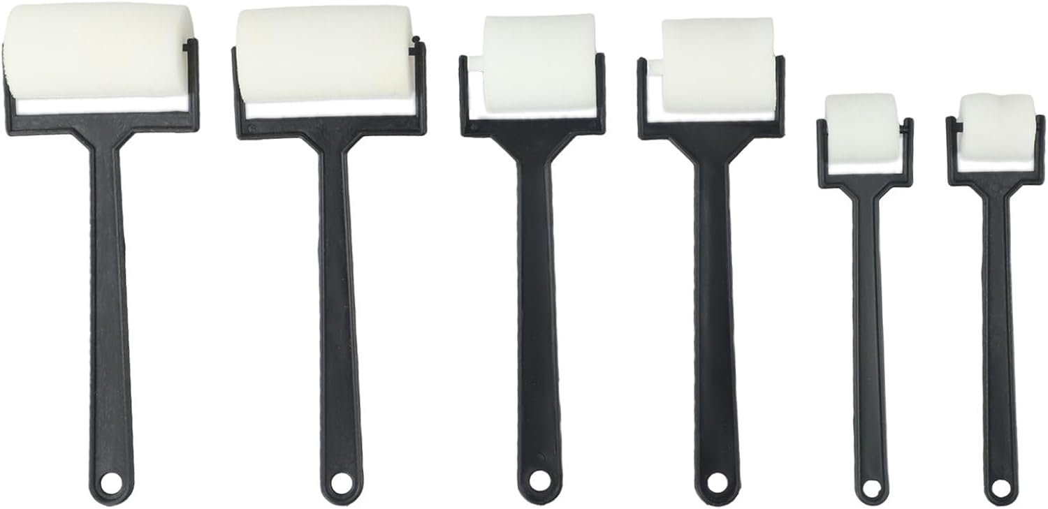 6pcs Foam Rollers Sponge Brush Set For Crafts School Art Project Supplies Toddler Painting Tools DIY Decorative Roller Brushes Small Hands Craft Kit