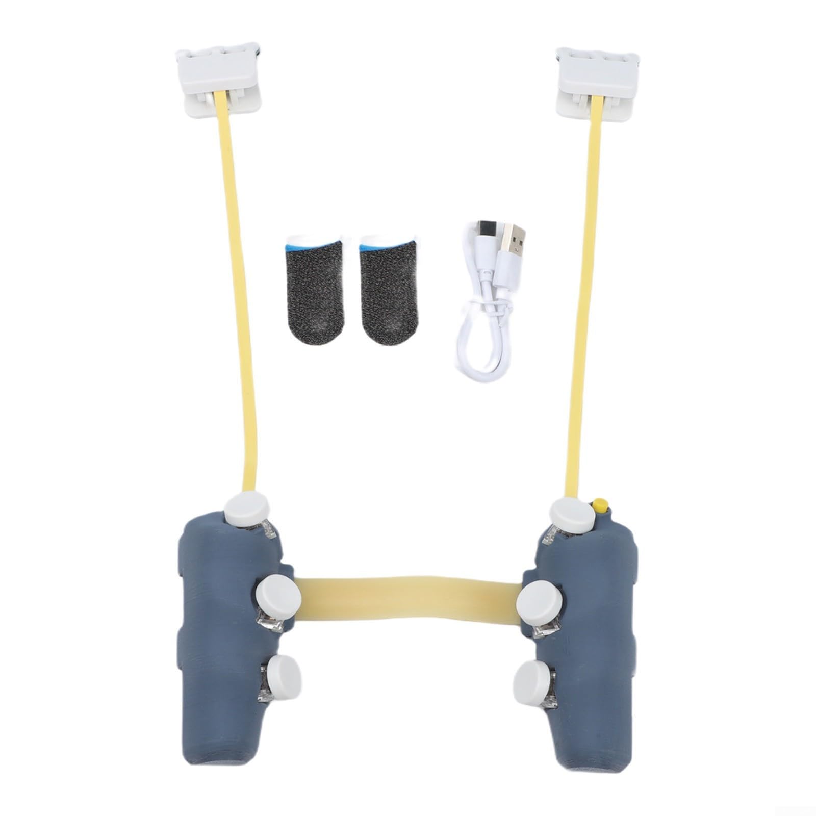 Disparadores móviles para juegos con seis dedos para juegos de disparos, botones de control precisos para iOS y Samsung, gamepad negro, 15 x 10 x 5 cm