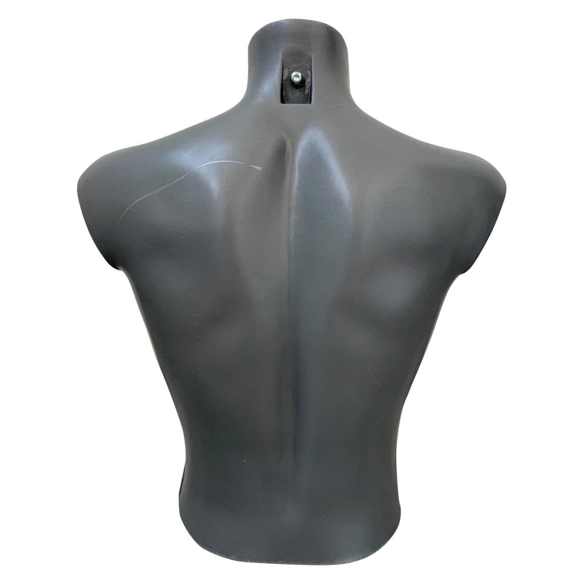 Basic Herrentorso 44/46, vollgeformt & bruchsicher, Modepuppe, Schaufensterfigur & Mannequin aus PE Kunststoff, selbststehend, ideal für Kleiderpräsentation & Dekoration, Grau