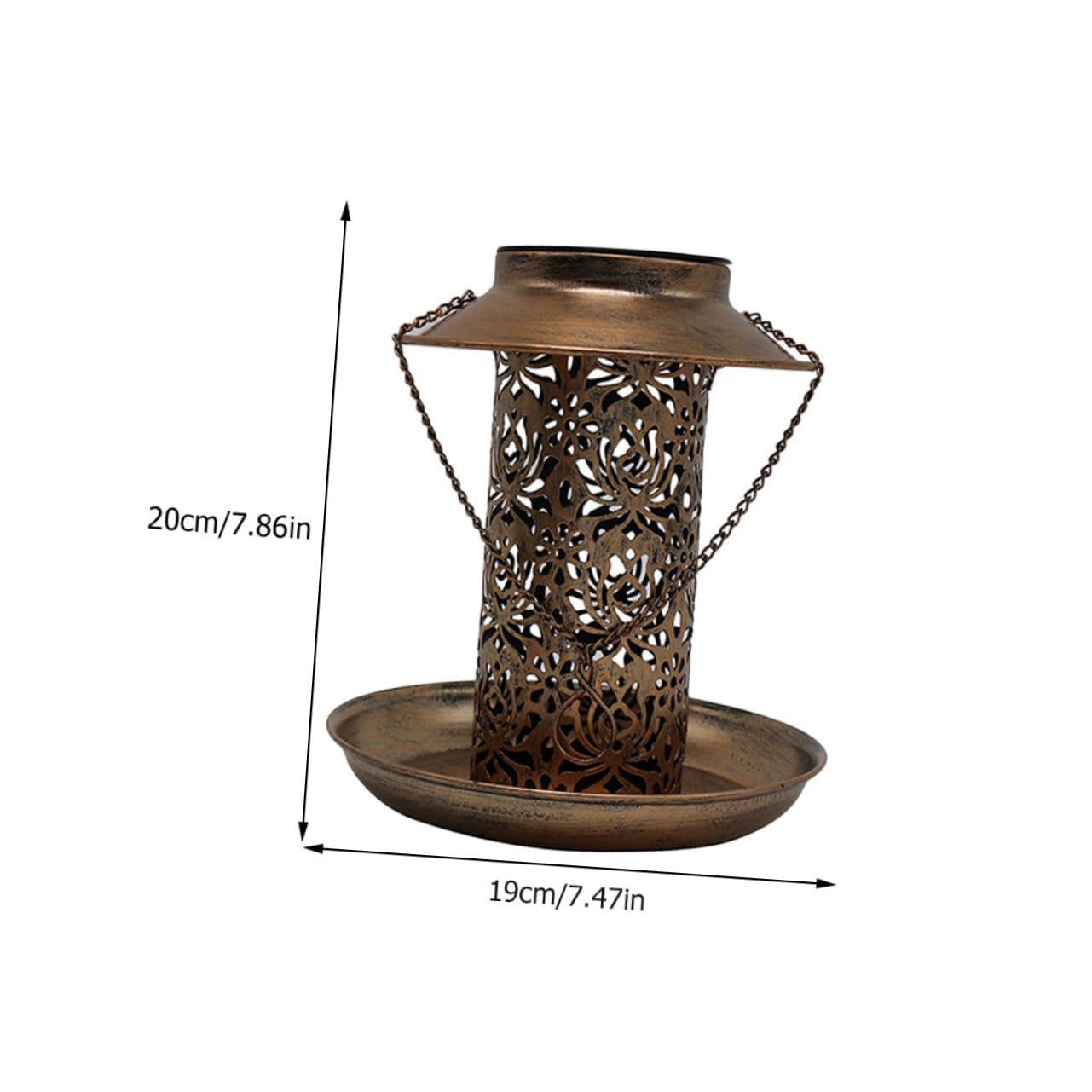 UPKOCH Mangiatoia Per Uccelli Alimentata Energia Solare Luce Led Da Giardino Contenitore Per Cibo Per Uccelli Decorazione Da Appendere Per Canarini Pappagalli Allodole Colombi Gialli e Al