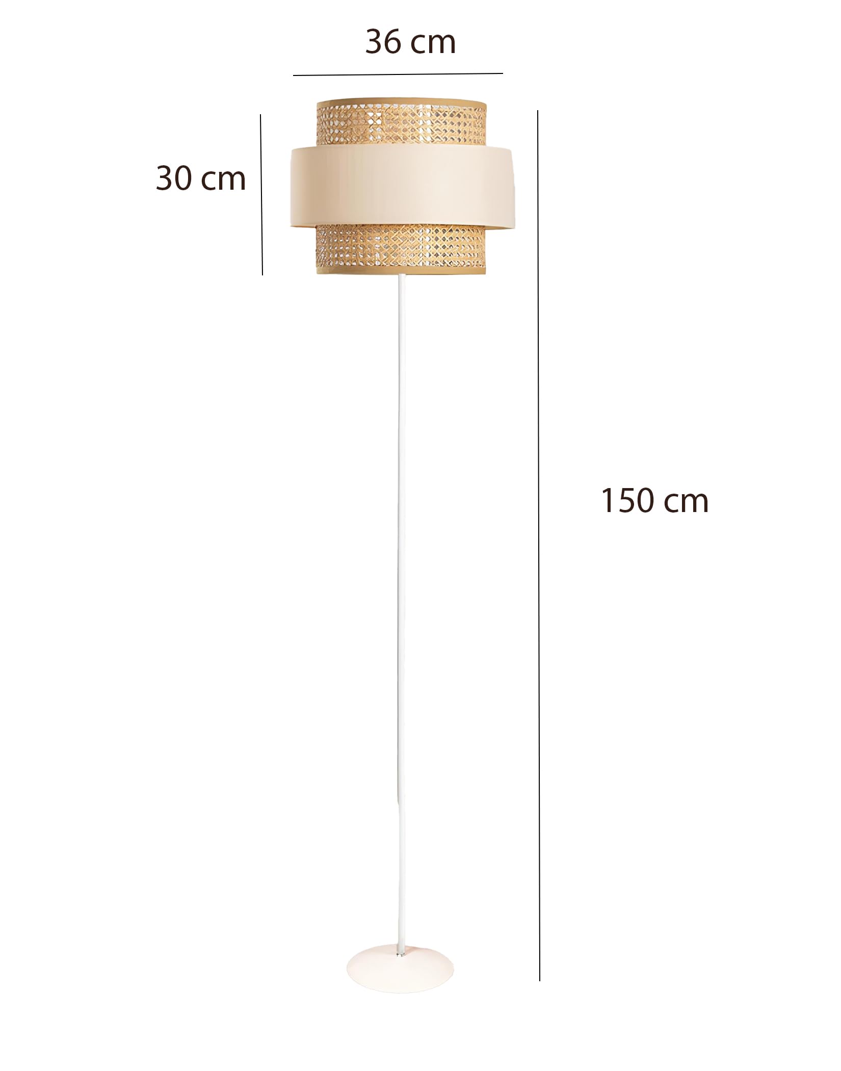 AKWAY Rattan Floor Lamp - Boho Bamboo Standing Light -3 AKWAY Rattan Floor Lamp - Boho Bamboo Standing Light -3