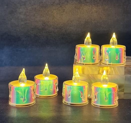 JIGVA Battery-Operated Acrylic LED Tea Lights – Flameless & Smokeless Diyas – Warm for Diwali, Festive Weddings, Party & Christmas Decoration (02, 5)-image-40