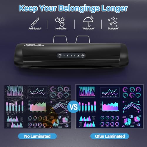 3-10 Mil Commercial Laminator Machine with Laminating Sheets, 4-Roller Jam-Free Thermal Laminator Machine 11x17, Fast Warm-up 13 Inch Laminating Machine, Hot Lamination Machine for Office School Home