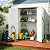 ZYJOYY 4.5 x 5.7 FT Outdoor Storage Shed, 59 Cuft Outside Waterproof Storage Cabinet, HDPE Resin Plastic 385 Gallon Outdoor Storage Container, Vertical Lockable Storage Shed, Light Grey