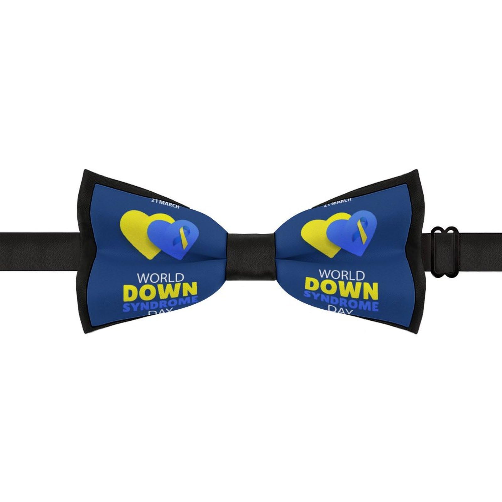 GoasNei World Down Syndrome Awareness Day Bow Tie for Men Adjustable Necktie Funny Tie Neck Ties for Weddings Party