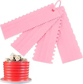 Espátulas Decorativas De Bolo 4 Peças Grandes 8 Desenhos (Rosa)