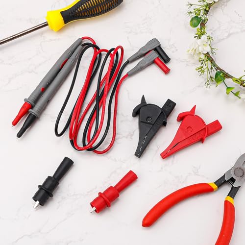 Image of 6pcs Multimeter Automotive Test Leads Kit, Banana Plug Test Leads with Needle Probe, Multimeter Leads Kit with 2mm & 4mm Alligator Clips for Digital Electrical Multimeter Testing Set
