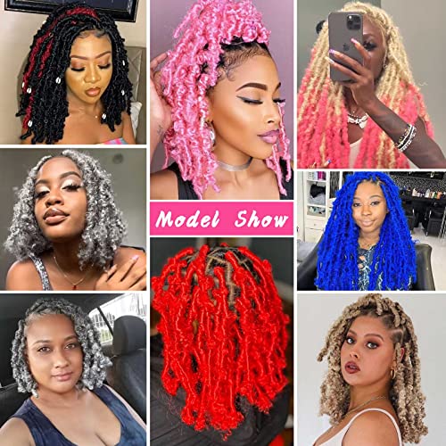 Col Bling Butterfly Locs Crochet Hair 12 Inch 8 Packs Crochet Butterfly Locs Distressed Faux Locs Crochet Hair Pre Looped Crochet Braids Hair For Black Women(12Inch 8Packs, 27/613) #TOP5