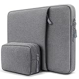 [Protección superior]: la capa exterior de la funda del portátil está hecha de poliéster resistente al agua. La espuma a prueba de golpes de 6mm y un forro suave, cómodo y aterciopelado forman dos capas internas de la bolsa, protegiendo mejor su computadora portátil contra rasguños y golpes. Gracias a la cremallera en la parte superior, el portátil se puede quitar y poner rápida y fácilmente sin riesgo de arañazos.
