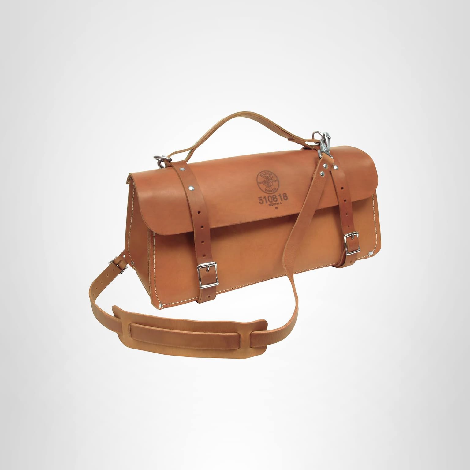 Klein Tools 5108-18 Deluxe Leather Bag, 18-Inch - Tool Bags
