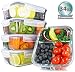 [34oz, 4-Pack Premium] Glass Meal Prep Containers 3 Compartment Set- Food Lunch Storage- Airtight Locking Lids -Tupperware- Portion Control -Microwave, Freezer, Oven & Dishwasher Safe (4.25 Cups)