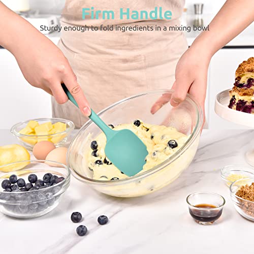 Image of U-Taste Silicone Spoon Spatula, 600F High Temp Spoonula, 11.38 inch, Aqua Sky