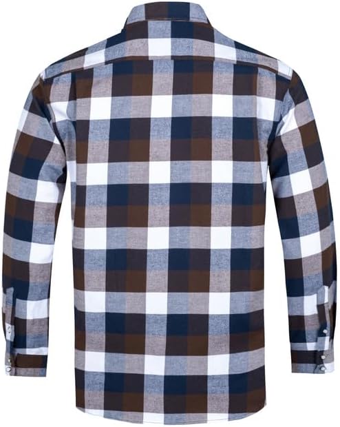 Snap Buttons Flannel Shirts for Men Regular Fit Mens Long Sleeve Shirt - Image 2
