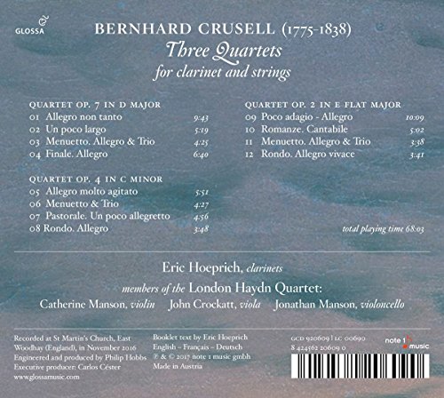 Bernhard Crusell: Three Quartets For Clarinet