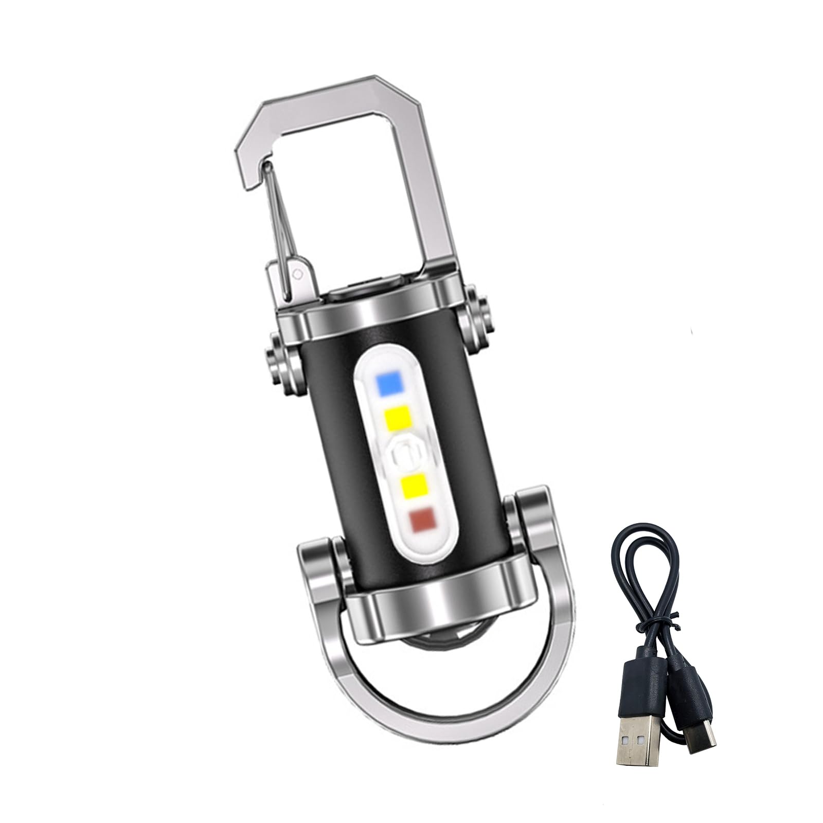 Jazuaiao Portable USB Rechargeable Work Light Small Keychain Flashlights Bright LED Torches for Camping, Hiking & Emergencies LED Flashlights Keychain Light