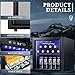 Antarctic Star Wine Cooler 12 Bottle 48 Can Mini Fridge Beverage Refrigerator Small Wine Fridge Beer Soda Glass Door Quiet Compressor Freestanding for Home Kitchen Bar 1.3 Cu.Ft