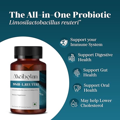 Image of Limosilactobacillus Reuteri 25 Billion CFU Probiotic Supplement for Digestion & Gut Health Support for Both Men & Women - 60 Vegetarian Capsules