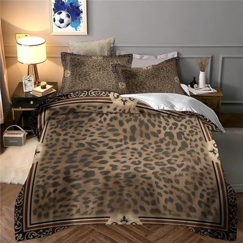 Housse de couette motif léopard 140x200 microfibre pour lit single - 6