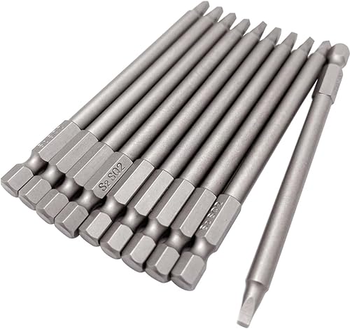 Miniatura 6 de Juego de brocas cuadradas magnéticas SQ2 de 3.937 in, vástago hexagonal, juego de brocas cuadradas Robertson para plantilla de agujero de poket, 10