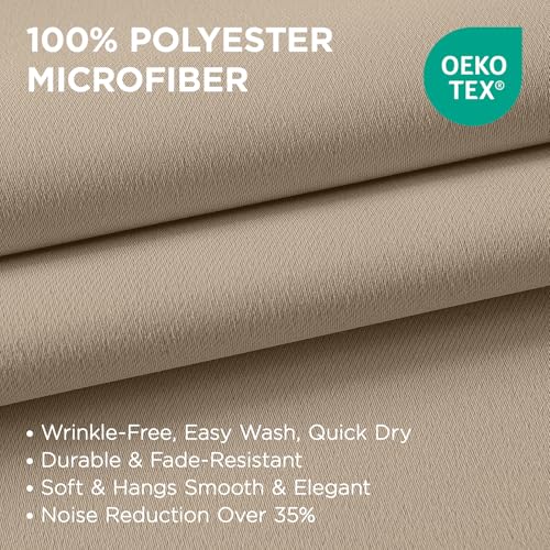 Image of Joydeco Blackout Curtains 45 Inch Length 2 Panels Set, Thermal Insulated Long Curtains& Drapes 2 Burg, Room Darkening Grommet Drapes for Living Room Bedroom Window (W52 x L45 Inch, Light Beige)