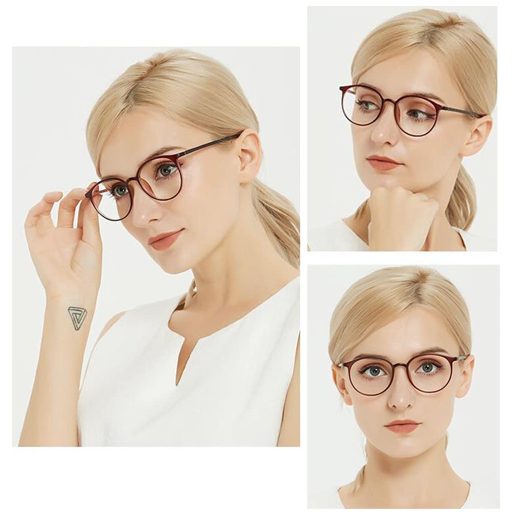 Damskie Okulary Do Czytania Blokujące Niebieskie Światło, Okulary Do Czytania Z Dwuogniskową Oprawką W Stylu Retro, Do Dali I Bliży Dwufunkcyjne Okulary Do Czytania Na Komputerze/Brown/1.0 *