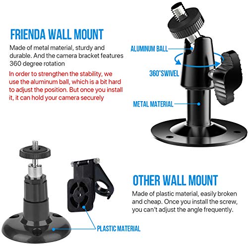 Frienda 360 Degree Adjustable Wall Mount Bracket And Silicone Protective Skin For Blink Xt Indoor/Outdoor Security Camera (3, Black) #TOP2