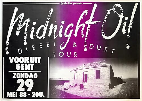 Affiche Midnight oil Concert Belgique 1988 grand format poster rock