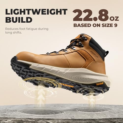 Image of NORTIV 8 Composite Toe Boots for Men Work Boots Anti-Fatigue Waterproof Lightweight Non-Slip ASTM F2412-24 for Warehouse Construction DriftShield-nano