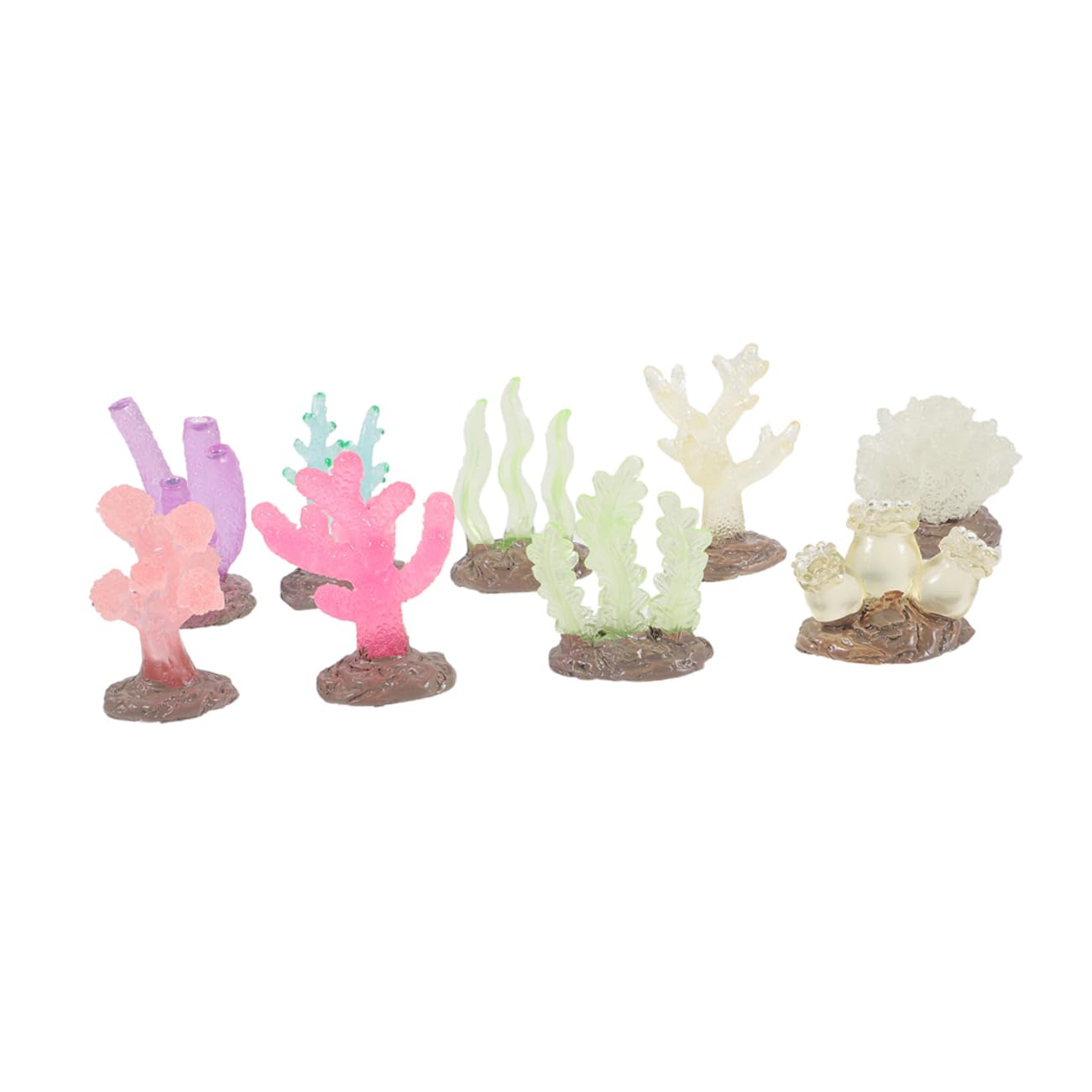 Happyyami 9Pcs Glowing Coral Ornaments for Aquarium Tank Decoration Vibrant Underwater Landscape Accessories Safe Material Easy to Clean for Fish Tank Landscaping