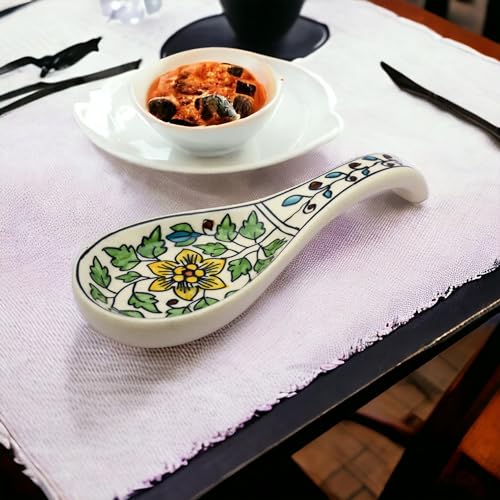 Image of Malaikah Ceramic Spoon Rest Pack of 1 for Home, Kitchen, Dining, Kitchen Decor & Gifting
