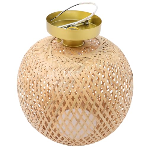 Lustre en bambou artisanal tressé main style vintage