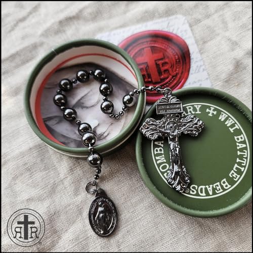 WWI Combat Style Rosary - Pocket Edition in Gunmetal Gray - Handmade in Texas - Strong durable Military design - Catholic gift for men or women3