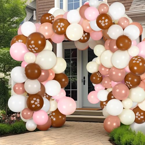 Image of 131 Pcs Cielito Lindo Party Decoration Platos De Barro Fiesta Balloons Arch Kit Backdrop Mexican Talavera Party Decorations for Wedding Birthday Baby Shower Bridal Engagement Photo Supplies(Pink)