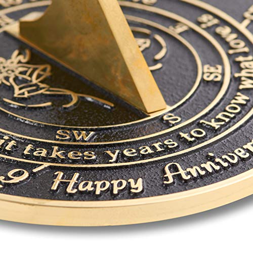 The Metal Foundry 'Love is' 2020 Wedding Anniversary Sundial Gift. Solid Recycled Brass Gift Idea is A Great Present for Him, Her, Parents, Grandparents Or Couple for Any Year of Marriage