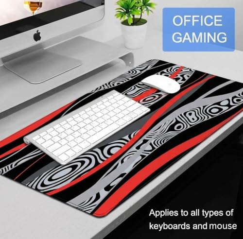Image of Saco XXL Gaming Mouse Pad for PC - Large Desk Mat 900x400x3mm, Extended Non-Slip Rubber Base, Waterproof Surface, Flow Design, Big Keyboard Mouse Pad for Office & Home Setups