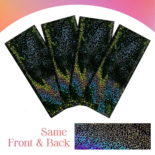 6 Pcs Black Holographic Laser Tablecloths Iridescence Shiny Table Covers 40" x 108" Foil Rectangle Table cloths for Halloween Baby Shower Undersea Ocean Birthday Party Winner Wedding Party D&eacute;cor