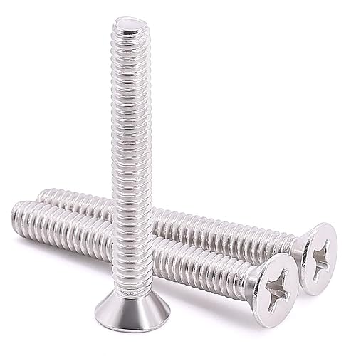 Miniatura 8 de 6-32 x 1-34" (60 piezas) Tornillos de cabeza plana, acero inoxidable 304 (18-8), Phillips Drive, Tornillos de cabeza avellanada empotrados cruzados,