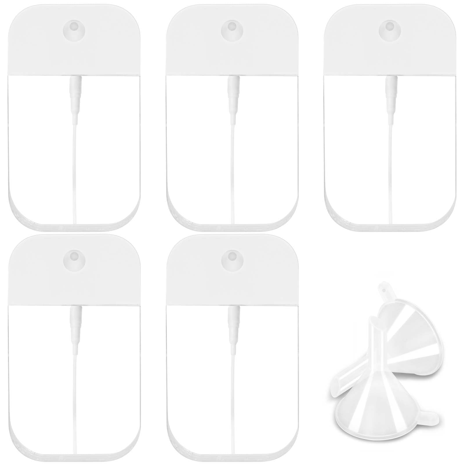 Rimoev 5 PCS Clear Spray Bottles, Portable Card Spray Bottles, 50 ML Refillable Plastic Perfume Atomizer Vials, Suitable Perfume, moisturizing water,