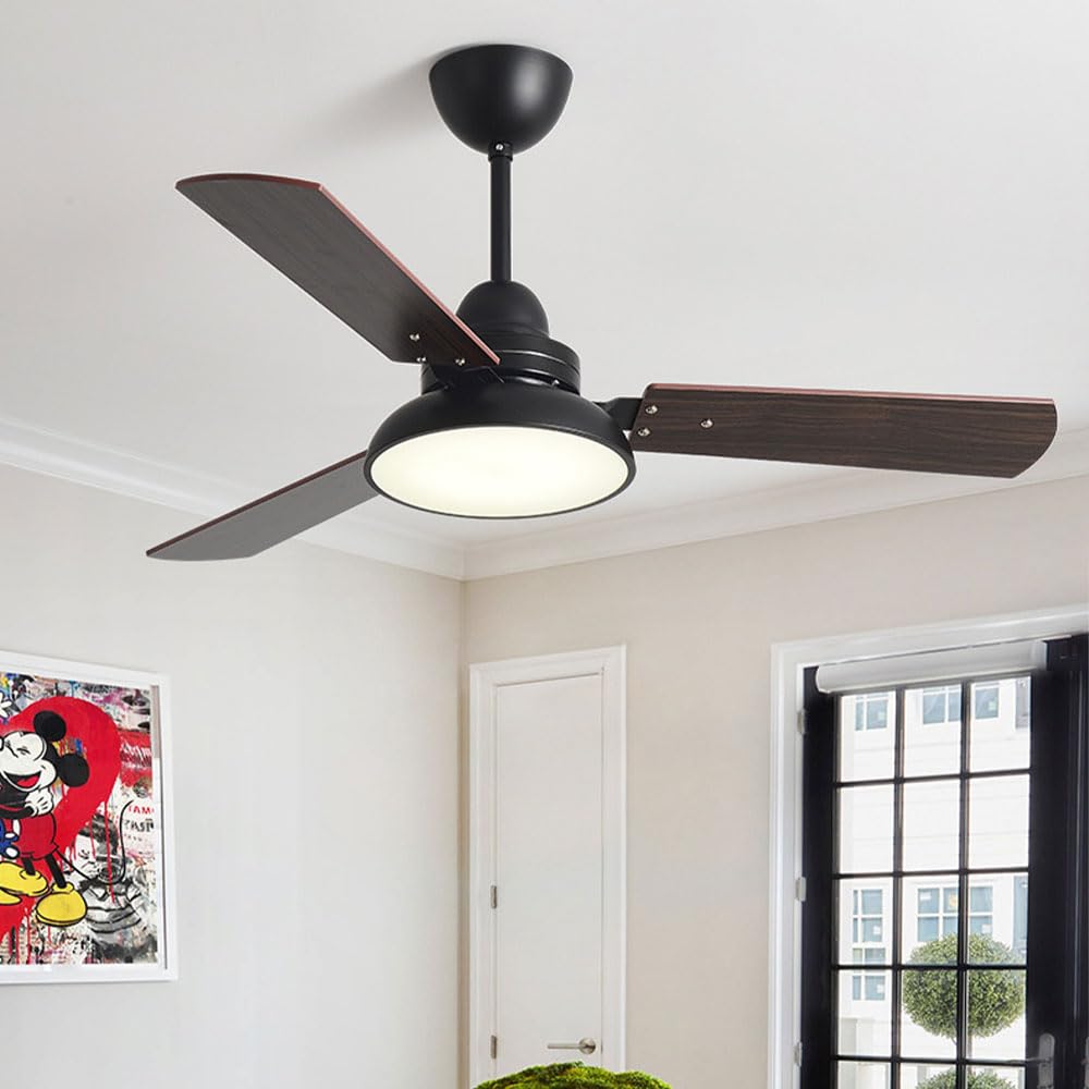 Moddeny Deckenventilator Mit LED Licht - 42 Zoll, Fernbedienung | Holz-Design